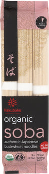 HAKUBAKU: Organic Soba Authentic Japanese Buckwheat Noodles, 9.5 oz