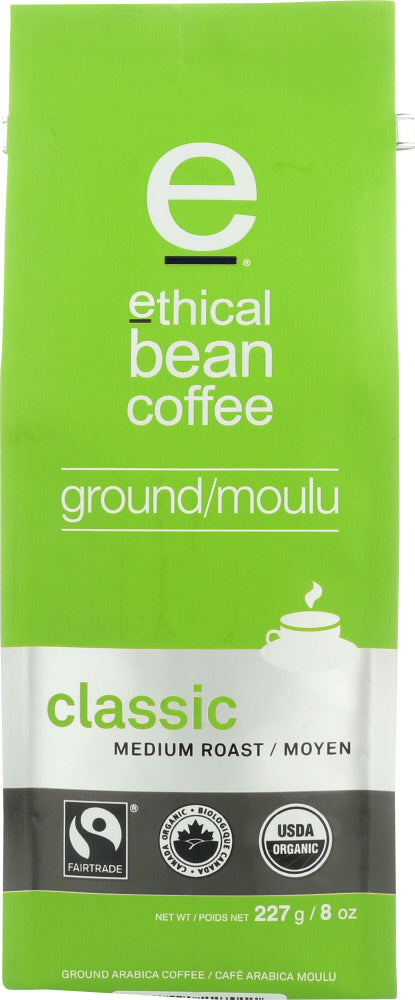 ETHICAL BEAN: Classic Medium Roast Ground Coffee, 8 oz