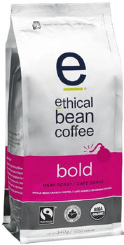 ETHICAL BEAN: Coffee Dark Roast Bold Whole, 12 oz