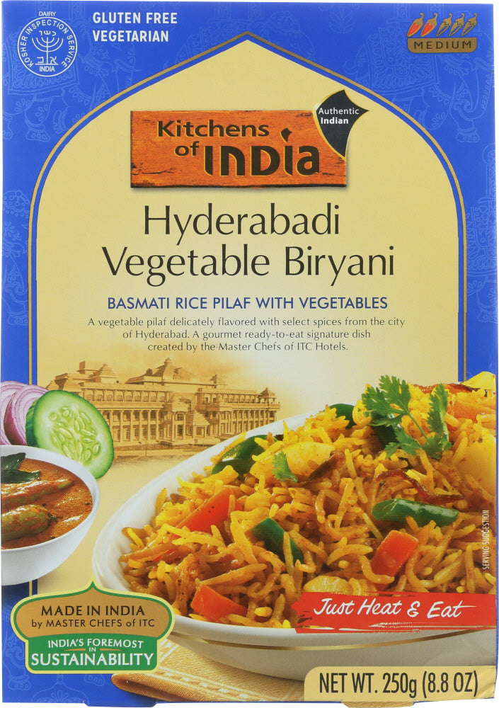 KITCHENS OF INDIA: Biryanis Hyderabadi Biryani Basmati Rice Pilaf With Vegetables, 8.8 oz