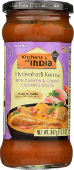 KITCHENS OF INDIA: Sauce Cooking Cashew & Cumin, 12.2 oz