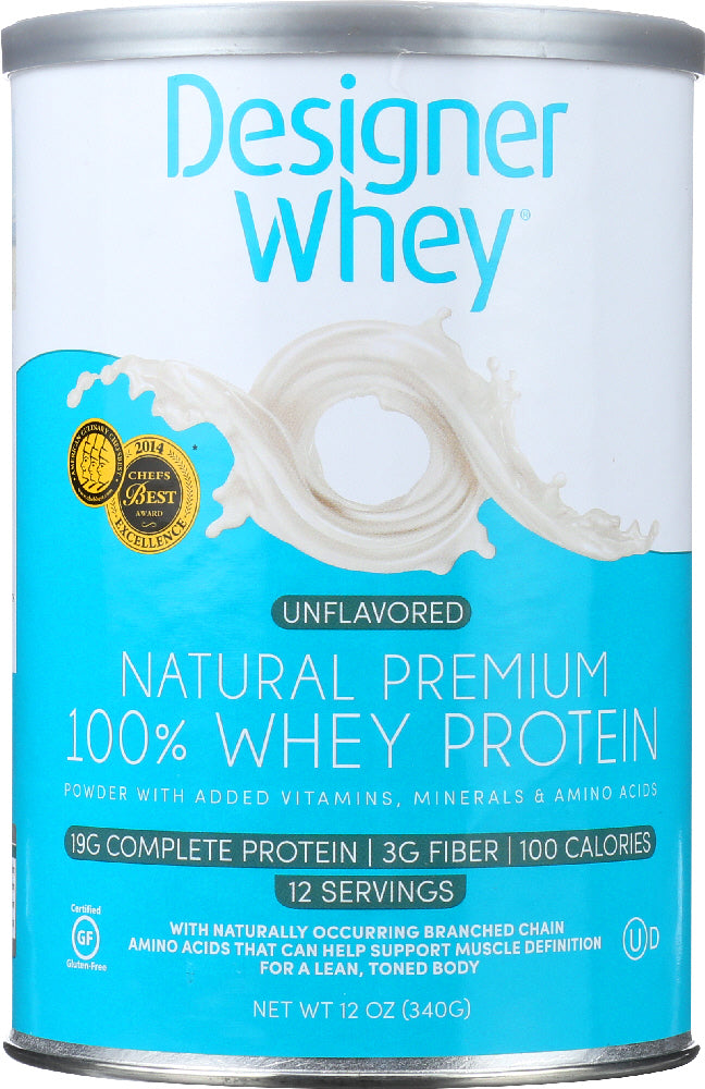 DESIGNER PROTEIN WHEY: 100% Premium Purely Unflavored, 12 oz