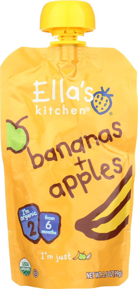 ELLA'S KITCHEN: Bananas + Apples, 3.5 oz