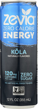 ZEVIA: Energy Kola Zero Calorie, 12 oz