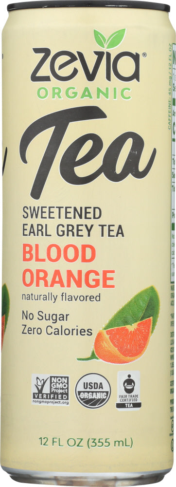 ZEVIA ORGANIC: Sweetened Earl Grey Tea Blood Orange, 12 fo