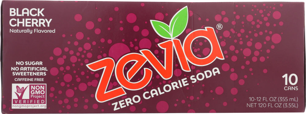 ZEVIA: Black Cherry Zero Calorie Soda 10 Pack, 120 fl oz