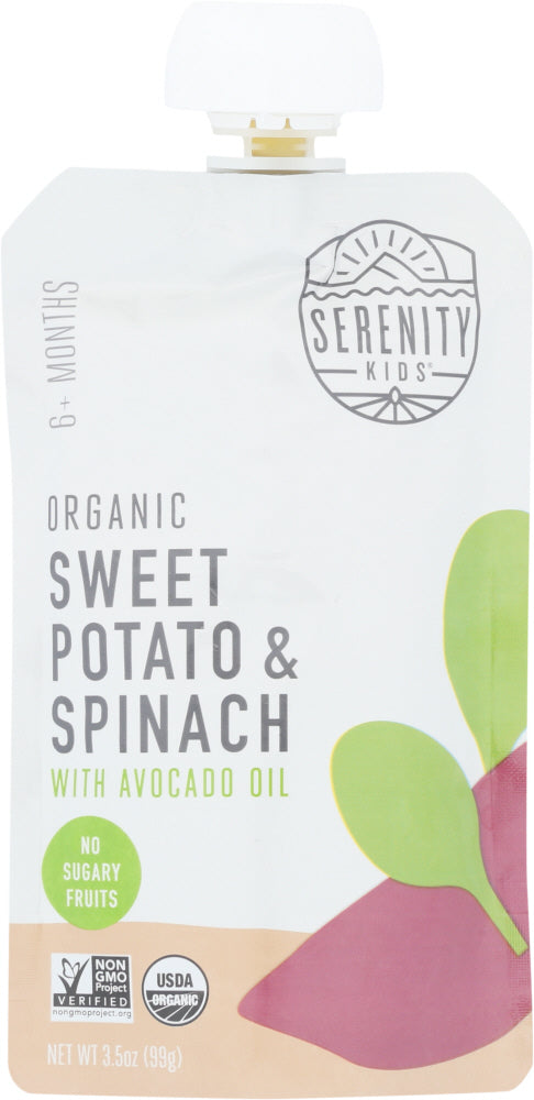 SERENITY KIDS: Food Baby Sweet Potato Spinach Organic, 3.5 oz