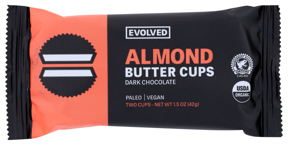 EVOLVED: Organic Dark Chocolate Almond Butter Cups, 1.5 oz