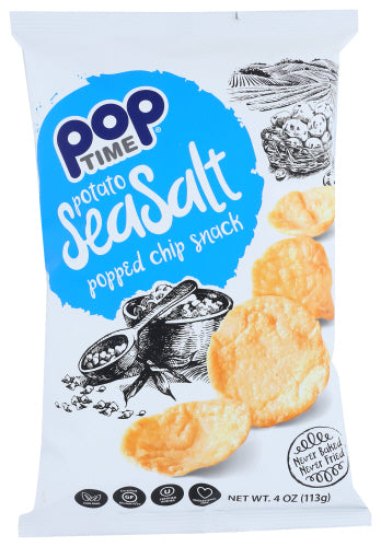 POPTIME POPPED CHIPS: Chips Sea Salt, 4 oz