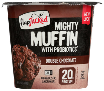 FLAPJACKED: Mighty Muffin with Probiotics Double Chocolate, 1.94 oz