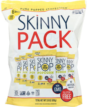 SKINNY POP: White Cheddar Popcorn 6 Count, 3.9 oz