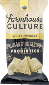 FARMHOUSE CULTURE: White Cheddar Kraut Krisps Organic, 5 oz