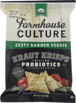 FARMHOUSE CULTURE: Zesty Garden Veggie Kraut Krisps, 1 oz