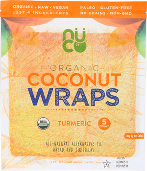 NUCO: Organic Coconut Wraps Turmeric, 2.47 oz