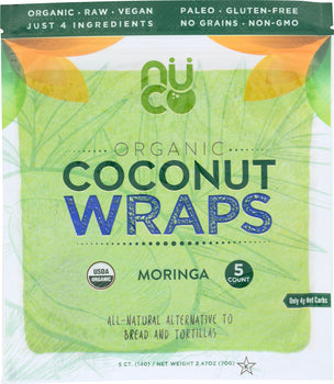 NUCO: Organic Moringa Coconut Wraps, 2.47 oz