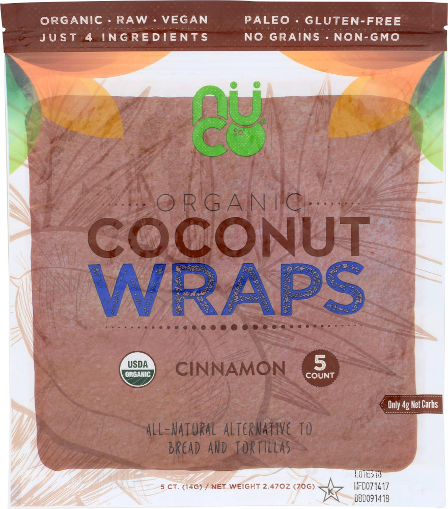 NUCO: Organic Coconut Wraps Cinnamon, 2.47 oz