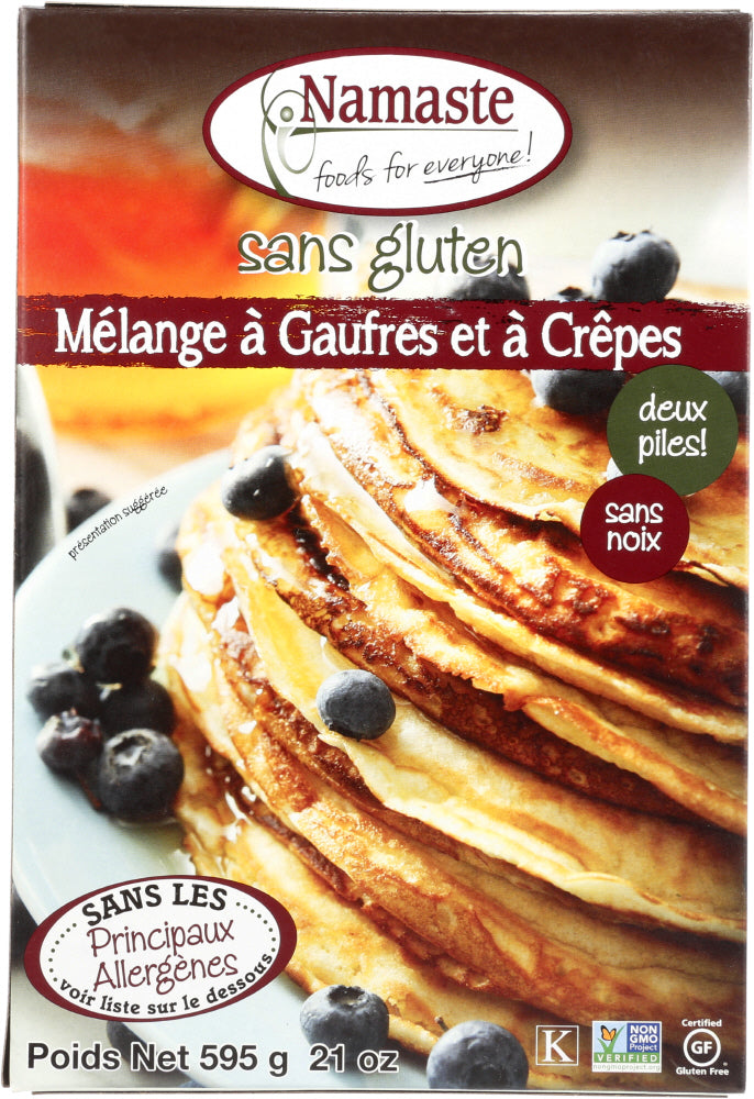 NAMASTE FOODS: Waffle & Pancake Mix Gluten Free, 21 oz