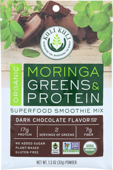 KULI KULI MO: Moringa Greens And Protein Dark Chocolate, 37 Gm