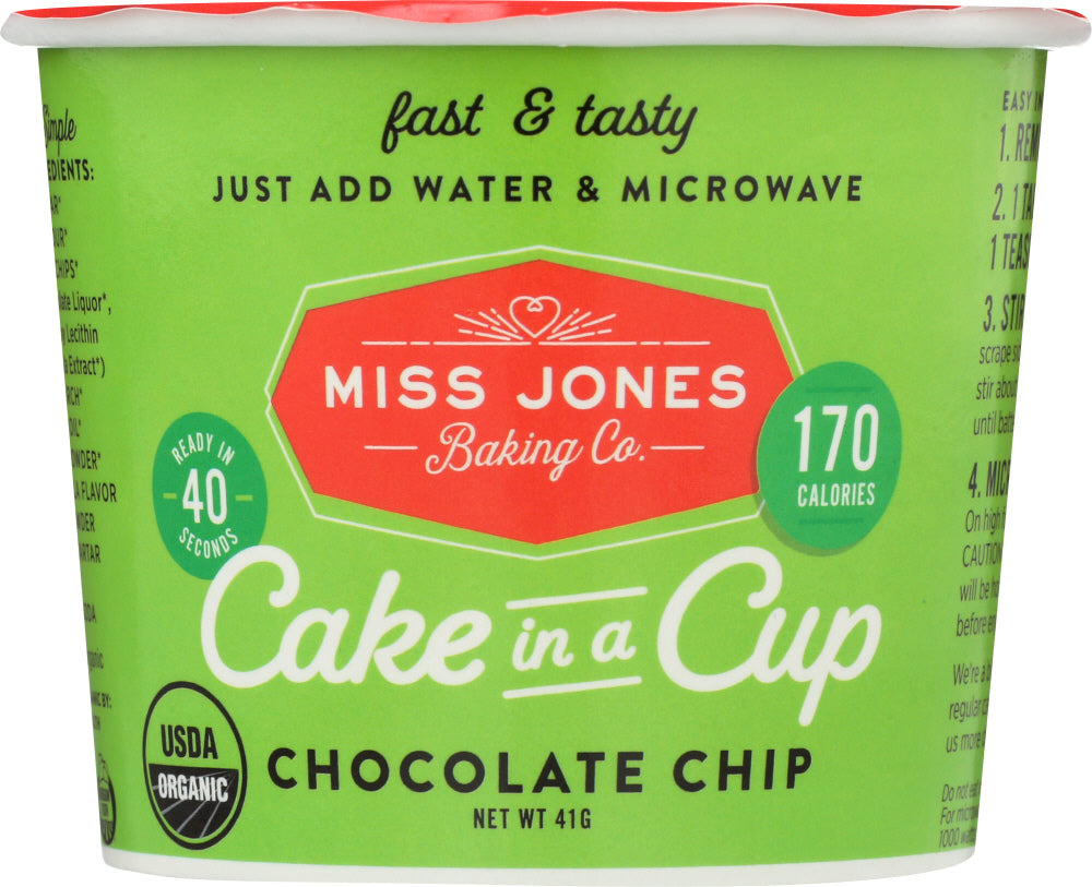 MISS JONES BAKING CO: Cake in a Cup Chocolate Chip, 1.45 oz