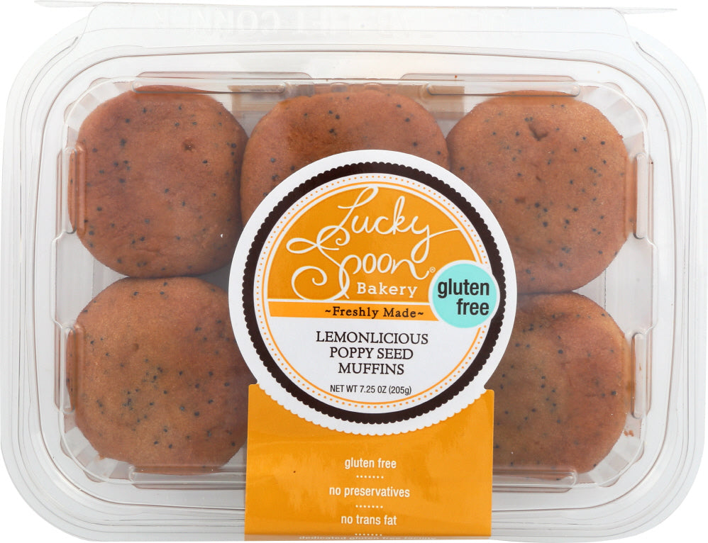 LUCKY SPOON: Gluten Free Lemonlicious Poppy Seed Muffins, 7.25 oz