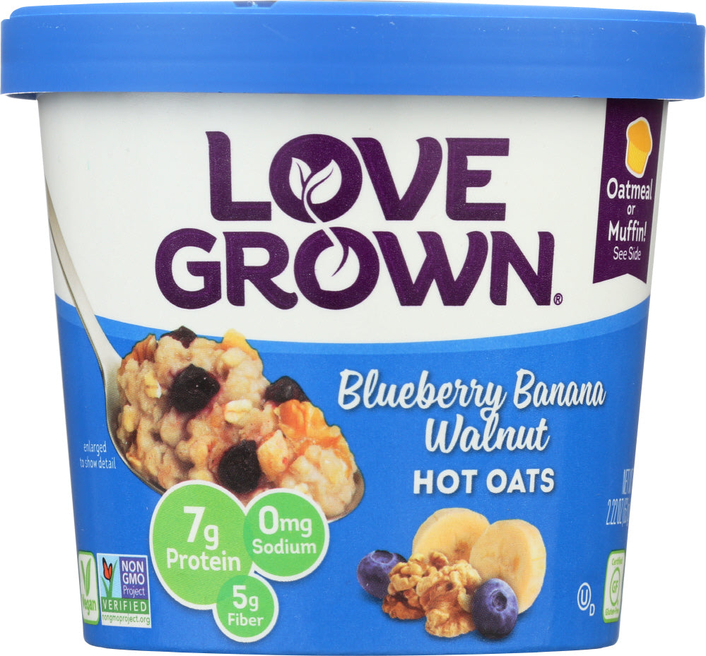 LOVE GROWN FOODS: Hot Oats Blueberry Banana Walnut, 2.22 oz