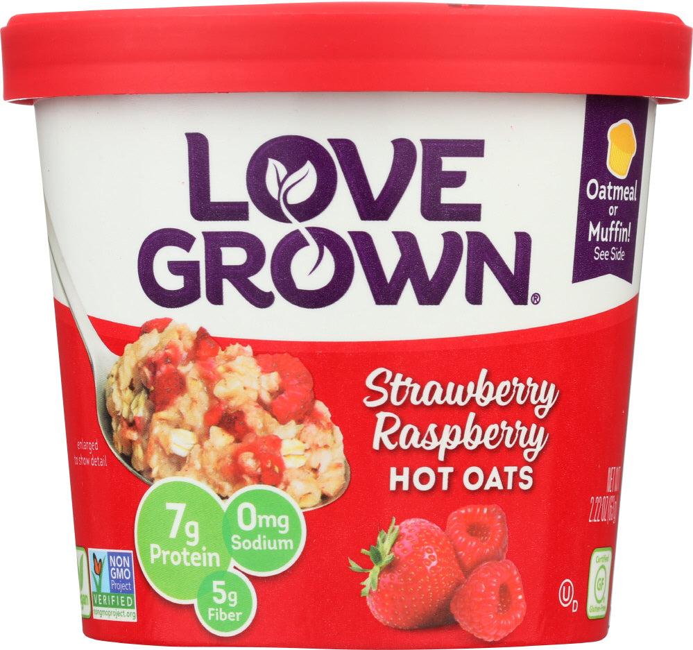 LOVE GROWN: Hot Oats Foods Strawberry Raspberry, 2.22 oz