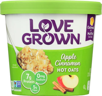 LOVE GROWN FOODS: Hot Oats Apple Cinnamon, 2.22 oz