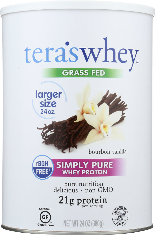 TERA'S WHEY: Bourbon Vanilla RBGH Free Whey Protein, 24 oz