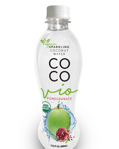 COCO VIO: Sparkling Coconut Water Pomegranate, 13.5 fo