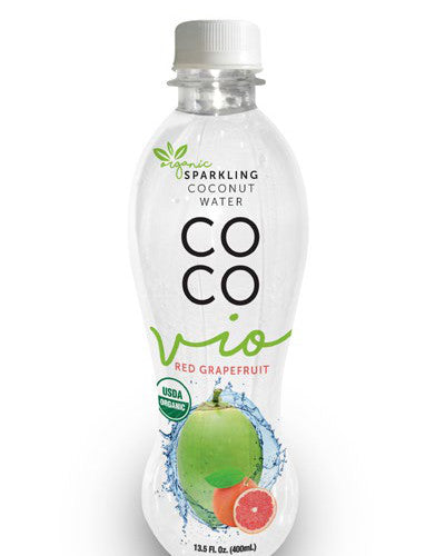 COCO VIO: Sparkling Coconut Water Red Grapefruit, 13.5 fo