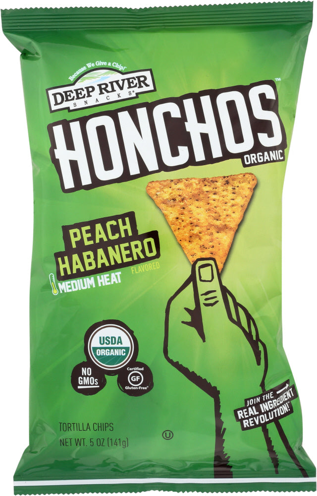 DEEP RIVER: Honchos Peach Habanero Tortilla Chips, 5 oz