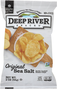 DEEP RIVER: Original Sea Salt Kettle Cooked Potato Chips, 2 oz