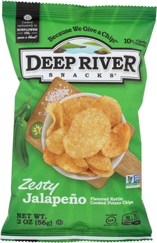 DEEP RIVER: Kettle Cooked Potato Chips Zesty Jalapeno, 2 oz