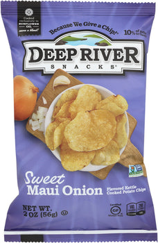 DEEP RIVER: Kettle Cooked Potato Chips Sweet Maui Onion, 2 oz