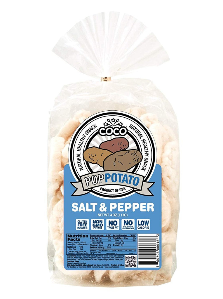 COCO LITE: Pop Potato Salt and Pepper, 4 oz