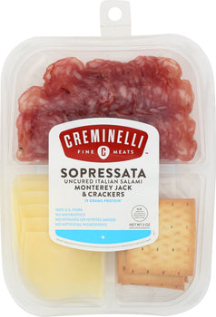 CREMINELLI FINE MEATS: Sopressata Monterey Jack & Crackers, 2 oz