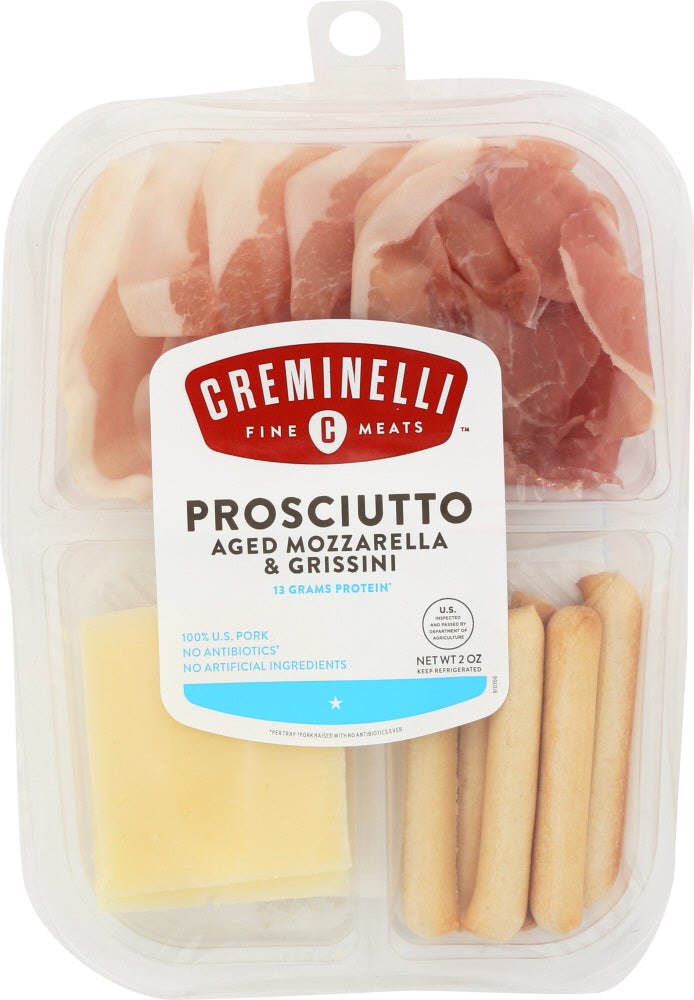 CREMINELLI FINE MEATS: Snack Prosciutto Mozzarella and Grissini, 2 oz