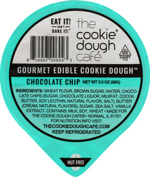 COOKIE DOUGH CAFE: Chocolate Chip Gourmet Edible Cookie Dough, 3.50 oz