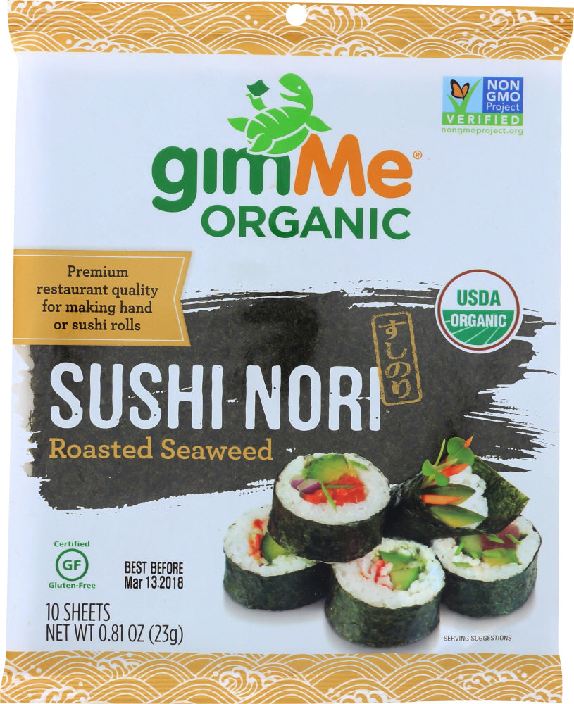 GIMME: Organic Roasted Seaweed Sushi Nori, 0.81 oz