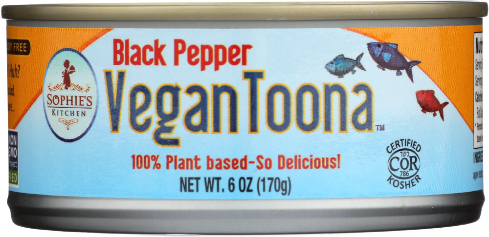 SOPHIES KITCHEN: Vegan Toona Black Pepper Can, 6 oz