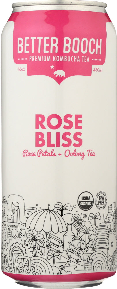 BETTER BOOCH: Rose Bliss Kombucha, 16 oz