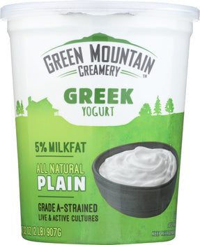 GREEN MOUNTAIN CREAMERY: 5% Milkfat Plain Greek Yogurt, 32 oz