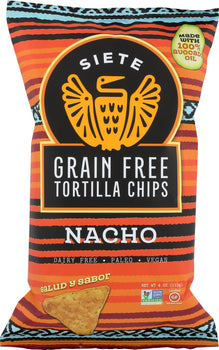 SIETE: Tortilla Nacho Chip, 4 oz