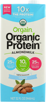 ORGAIN: Organic Almond Milk Lightly Sweetened Vanilla, 32 oz