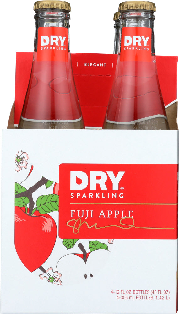 DRY SODA: Dry Sparkling Fuji Apple Bottle 4-12 fl oz, 48 fl oz