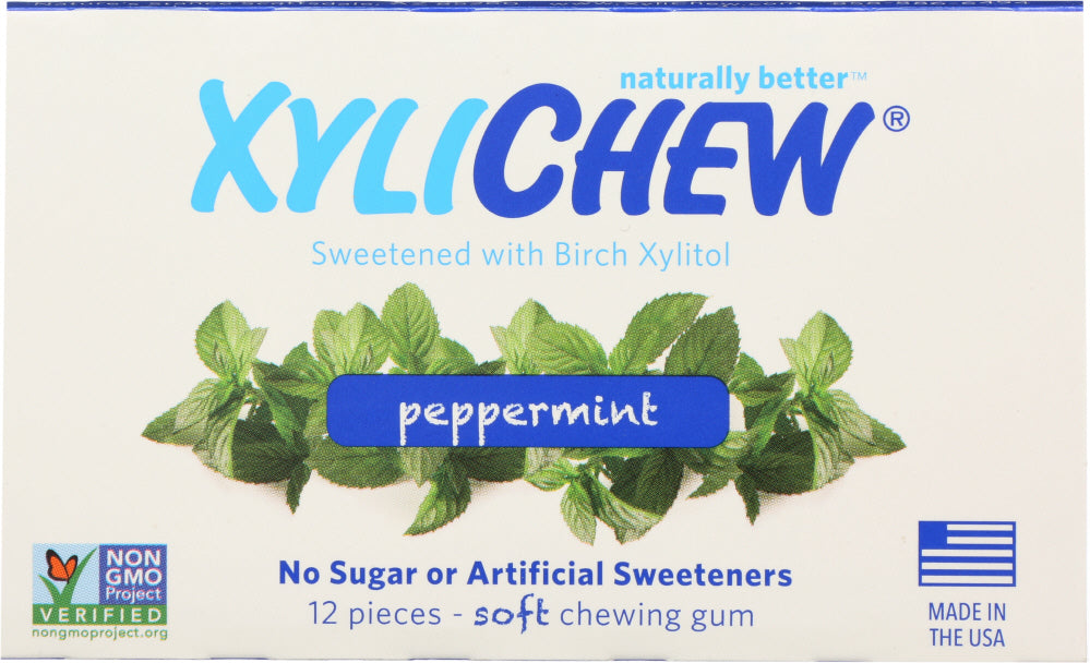 XYLICHEW: Sugar Free Chewing Gum Peppermint, 12 pc