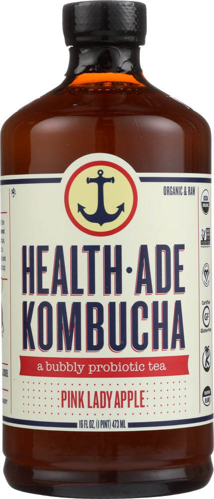 HEALTH ADE: Pink Lady Apple Kombucha, 16 oz