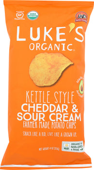 LUKES ORGANIC: Chips Potato Sour Cream and Onion, 4 oz