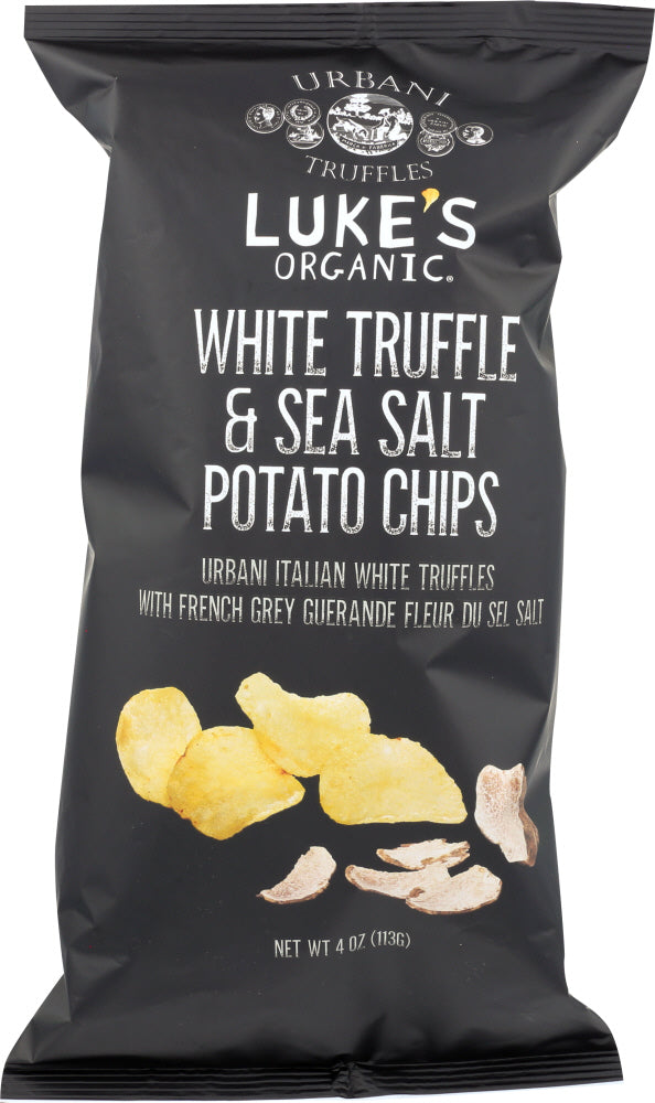 LUKE'S ORGANIC: White Truffle & Sea Salt Potato Chips, 4 oz