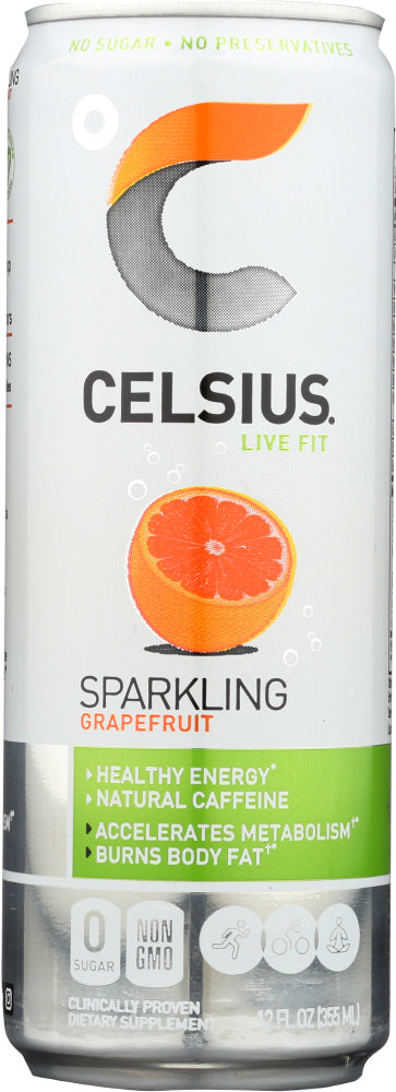 CELSIUS: Beverage Sparkling Grapefruit, 12 oz